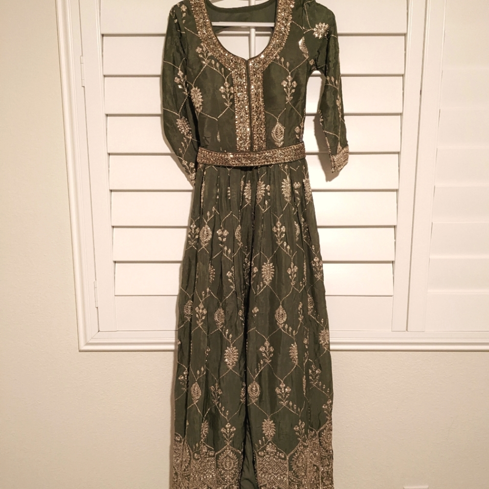 Mehndi Green Anarkali (Ethnic Indian Wear)